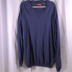 Oak Hill Men's Blue Luxury Cashmere‑Blend Crewneck Pullover Sweater Mens 5XL